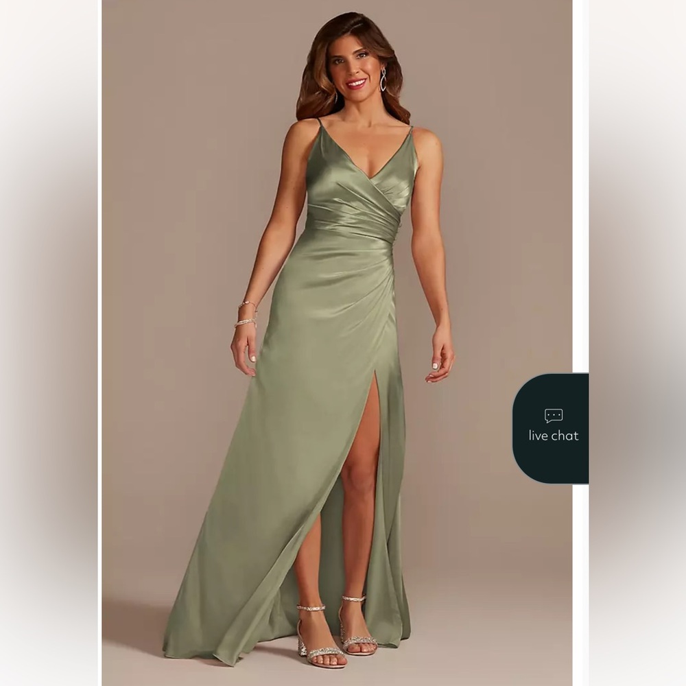 GALINA SIGNATURE Charmeuse Draped Strappy Dress